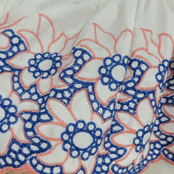 ASOS White Floral Embroidered Ruffle Crop Tank 2 - Picture 3 of 9